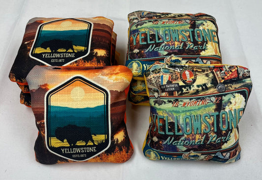 Yellowstone National Park Pro Style Resin Filled Cornhole Bags