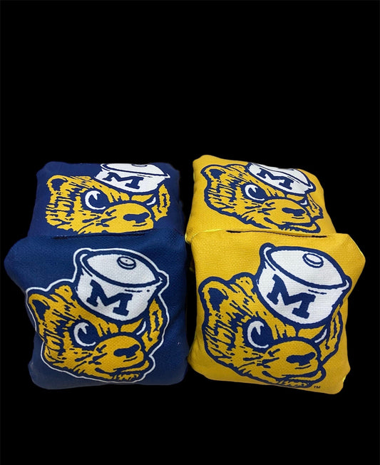 Michigan Wolverines Pro Style Resin Filled Cornhole Bags