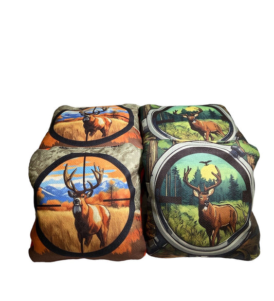 Deer Hunting Theme Pro  All weather Resin  Cornhole Bags